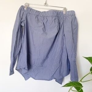 Topshop Off The Shoulder Stripe Blouse sz 4